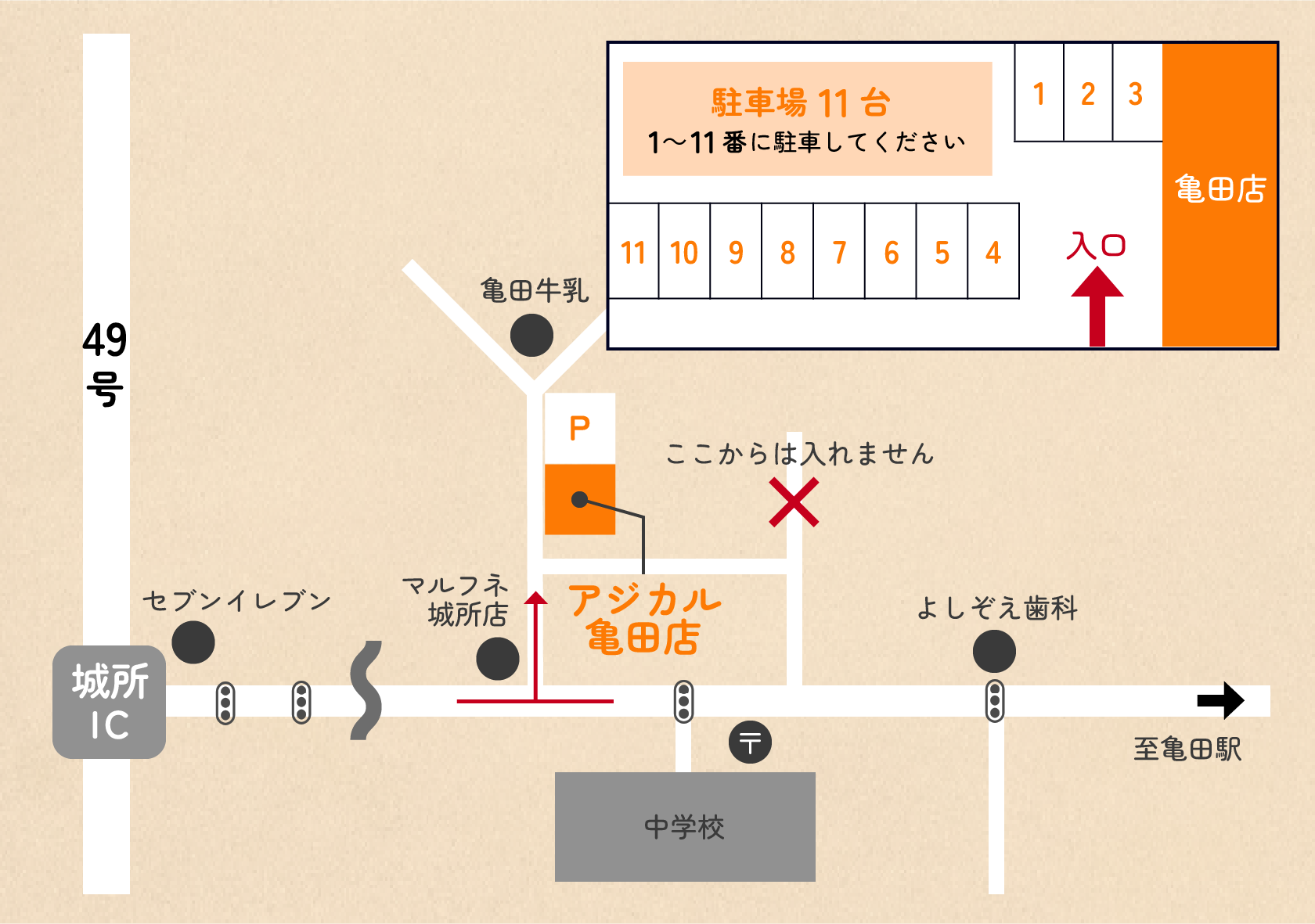 亀田店アクセスマップ